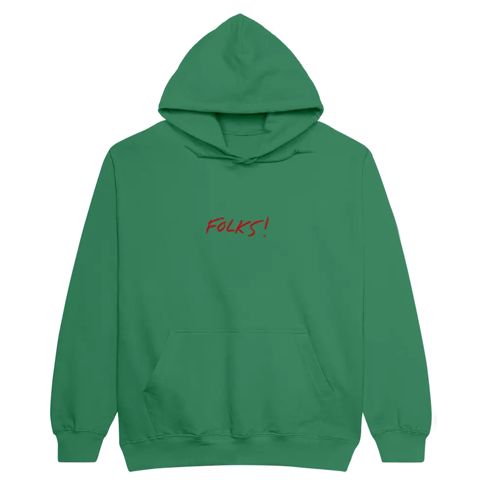 Folks Green Embroidered Pullover Hoodie