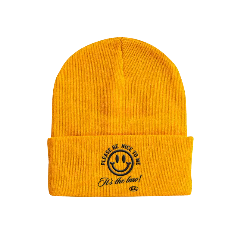 Please Be Nice To Me Gold Beanie - Misc