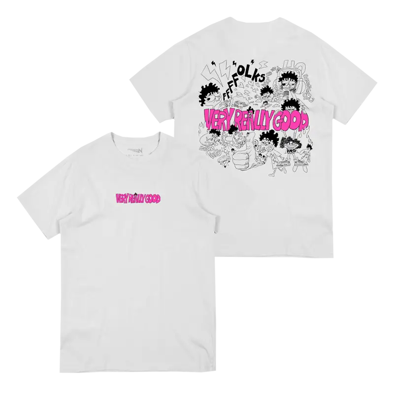 Very Really Good Cartoon White Tee - T-Shirt