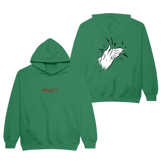 Folks Green Embroidered Pullover Hoodie