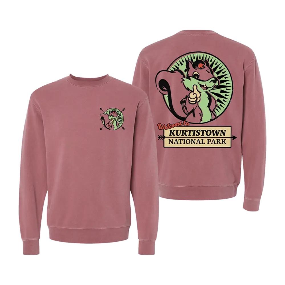 Kurtistown National Park Pigment Maroon Crewneck Sweatshirt