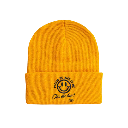 Please Be Nice To Me Gold Beanie - Misc