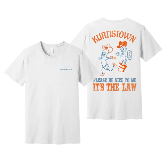 Please Be Nice To Me Pickle and Cactus White Tee - T-Shirt