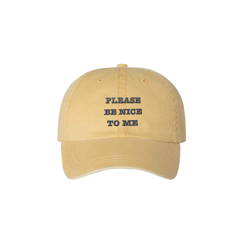 Please Be Nice to Me Yellow Dad Hat