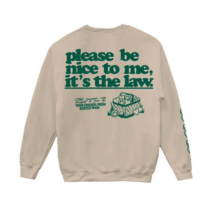 Please Be Nice To Me Sand Crewneck Sweatshirt